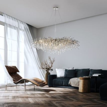 Paul Neuhaus 2031-55 - Pakabinamas sietynas ICICLE 15xG9/40W/230V 75x150 cm blizgus chromas