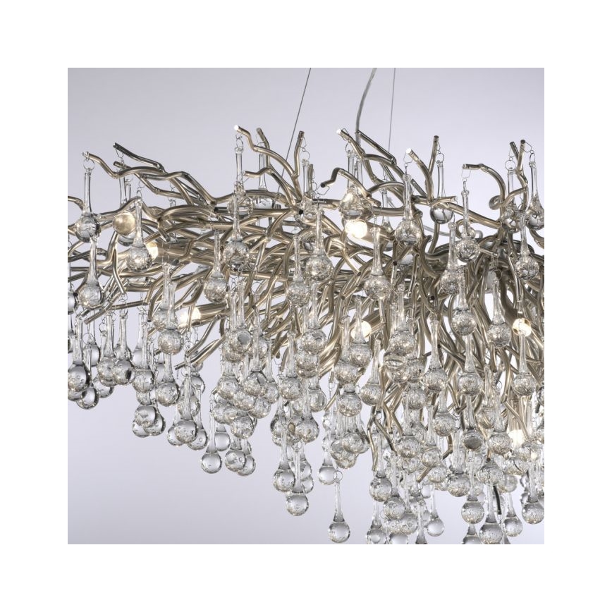 Paul Neuhaus 2031-55 - Pakabinamas sietynas ICICLE 15xG9/40W/230V 75x150 cm blizgus chromas
