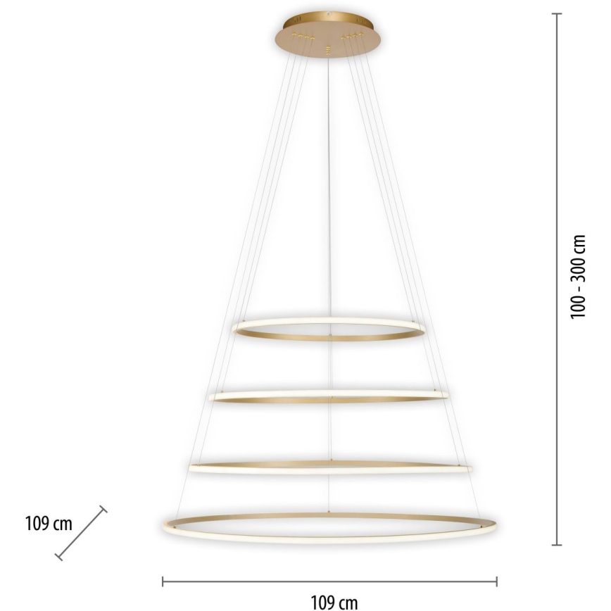 Paul Neuhaus 2124-60 - LED Reguliuojamas pakabinamas sietynas TESSARA LED/97W/230V 2700-5000K + nuotolinio valdymo pultas