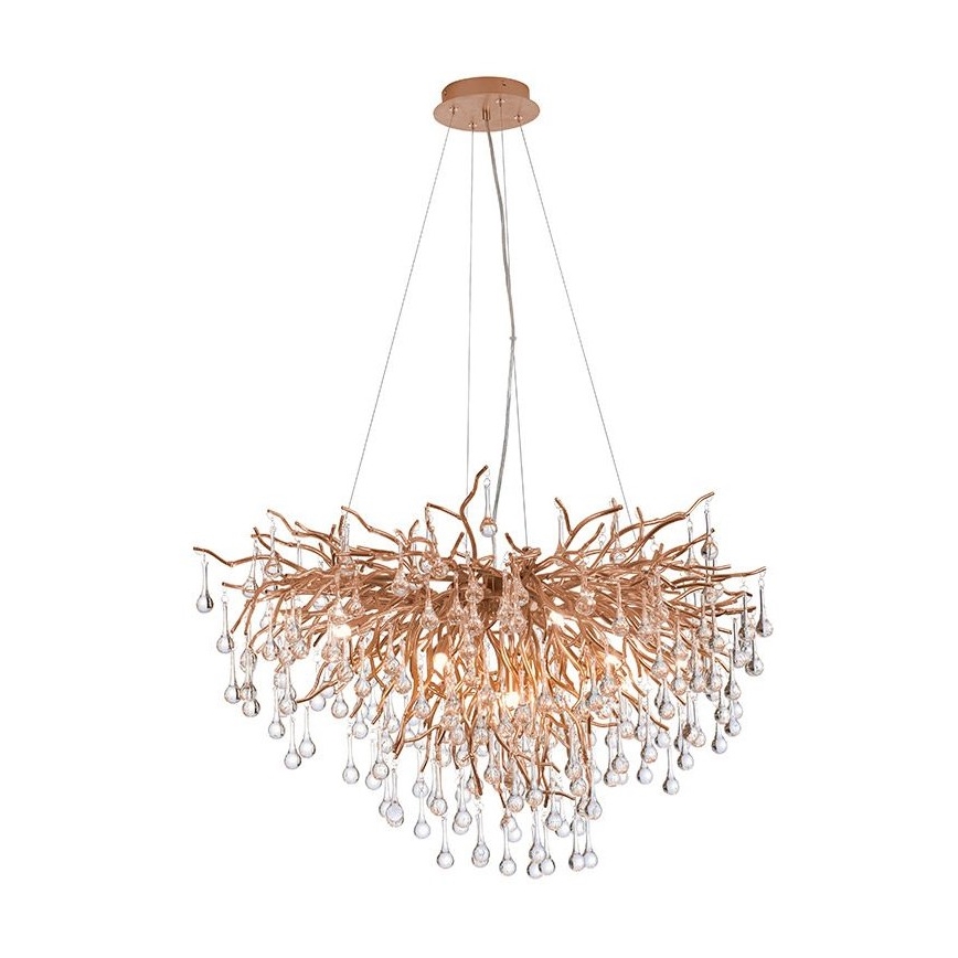 Paul Neuhaus 2192-11 - Pakabinamas sietynas ICICLE 10xG9/40W/230V 50x100 cm žalvaris
