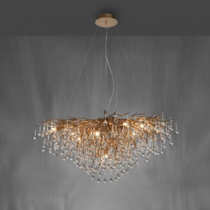Paul Neuhaus 2192-11 - Pakabinamas sietynas ICICLE 10xG9/40W/230V 50x100 cm žalvaris
