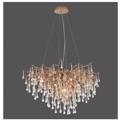 Paul Neuhaus 2192-11 - Pakabinamas sietynas ICICLE 10xG9/40W/230V 50x100 cm žalvaris