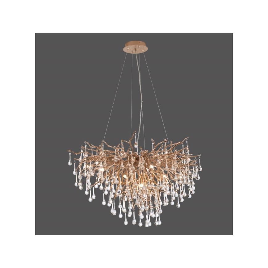 Paul Neuhaus 2192-11 - Pakabinamas sietynas ICICLE 10xG9/40W/230V 50x100 cm žalvaris