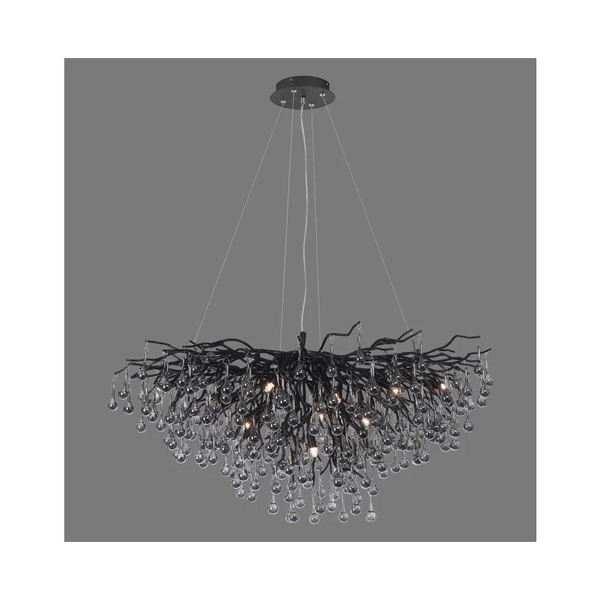 Paul Neuhaus 2192-18 - Pakabinamas šviestuvas ICICLE su laidu 10xG9/40W/230V 50x100 cm juodas