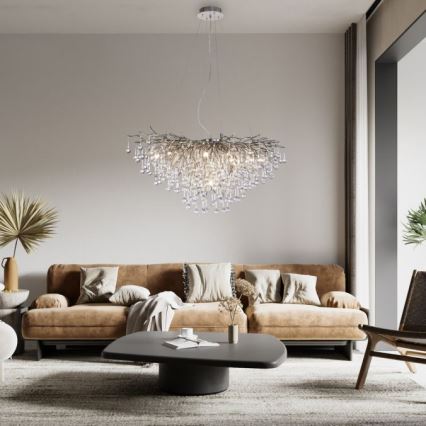 Paul Neuhaus 2192-55 - Pakabinamas sietynas ICICLE 10xG9/40W/230V 50x100 cm blizgus chromas
