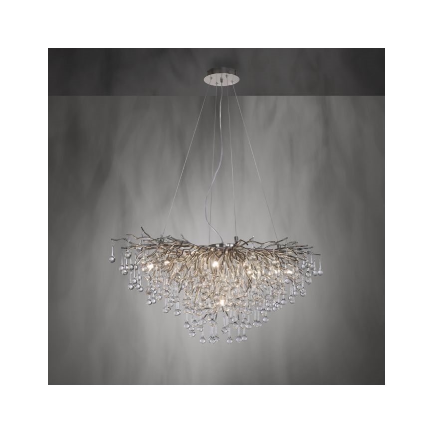 Paul Neuhaus 2192-55 - Pakabinamas sietynas ICICLE 10xG9/40W/230V 50x100 cm blizgus chromas