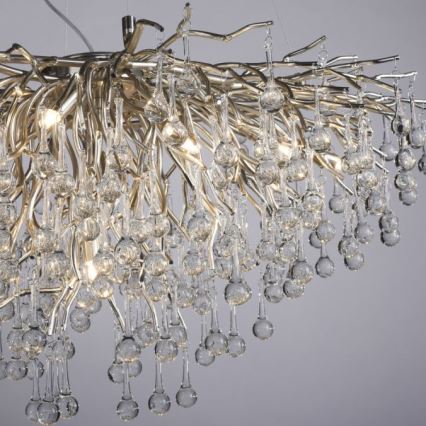 Paul Neuhaus 2192-55 - Pakabinamas sietynas ICICLE 10xG9/40W/230V 50x100 cm blizgus chromas