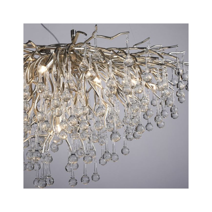Paul Neuhaus 2192-55 - Pakabinamas sietynas ICICLE 10xG9/40W/230V 50x100 cm blizgus chromas