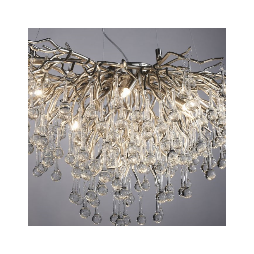 Paul Neuhaus 2192-55 - Pakabinamas sietynas ICICLE 10xG9/40W/230V 50x100 cm blizgus chromas