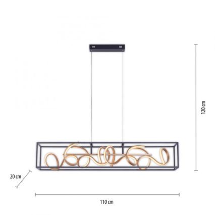 Paul Neuhaus 2416-18 - LED pritemdantis šviestuvas ant virvelės SELINA 4xLED / 10,2W / 230V