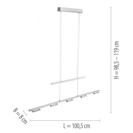 Paul Neuhaus 2446-55 - LED Reguliuojamas pakabinamas sietynas INIGO 5xLED/4W/230V