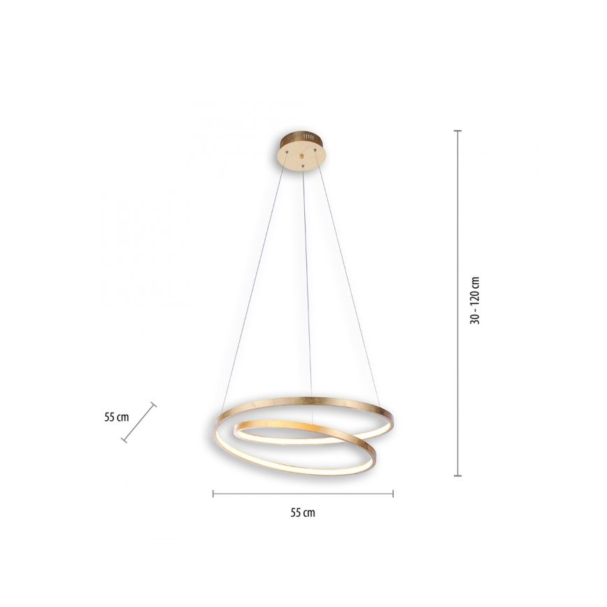 Paul Neuhaus 2472-12 - LED Reguliuojamas pakabinamas sietynas ROMAN LED/30W/230V aukso spalvos