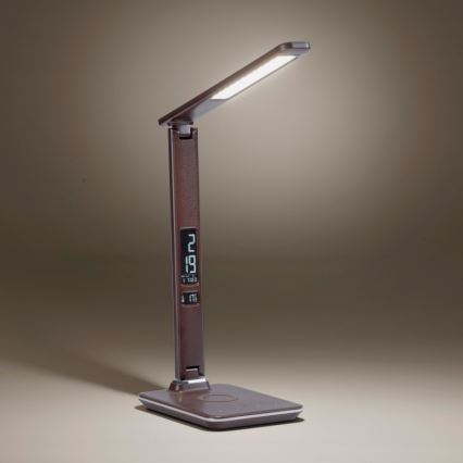 Paul Neuhaus 4595-23 - LED reguliuojama lietimui jautri stalinė lempa su belaidžiu įkrovimu ADRIANO LED/5W/230V ruda