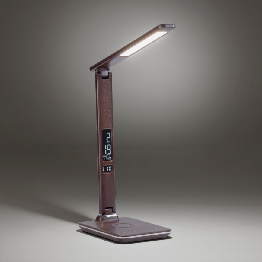 Paul Neuhaus 4595-23 - LED reguliuojama lietimui jautri stalinė lempa su belaidžiu įkrovimu ADRIANO LED/5W/230V ruda