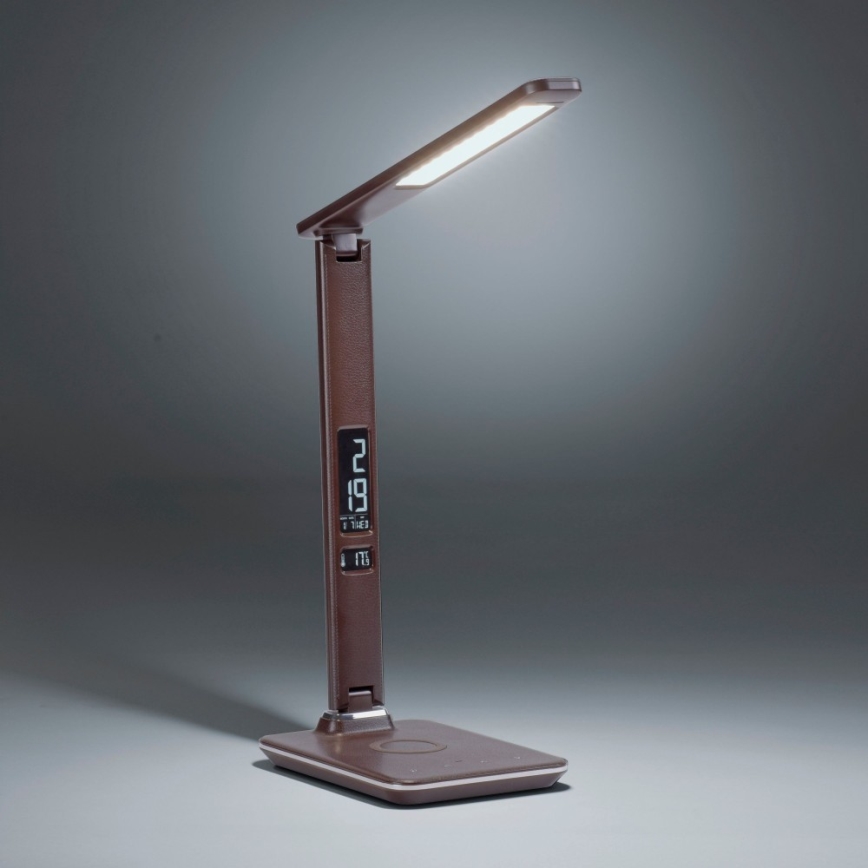 Paul Neuhaus 4595-23 - LED reguliuojama lietimui jautri stalinė lempa su belaidžiu įkrovimu ADRIANO LED/5W/230V ruda