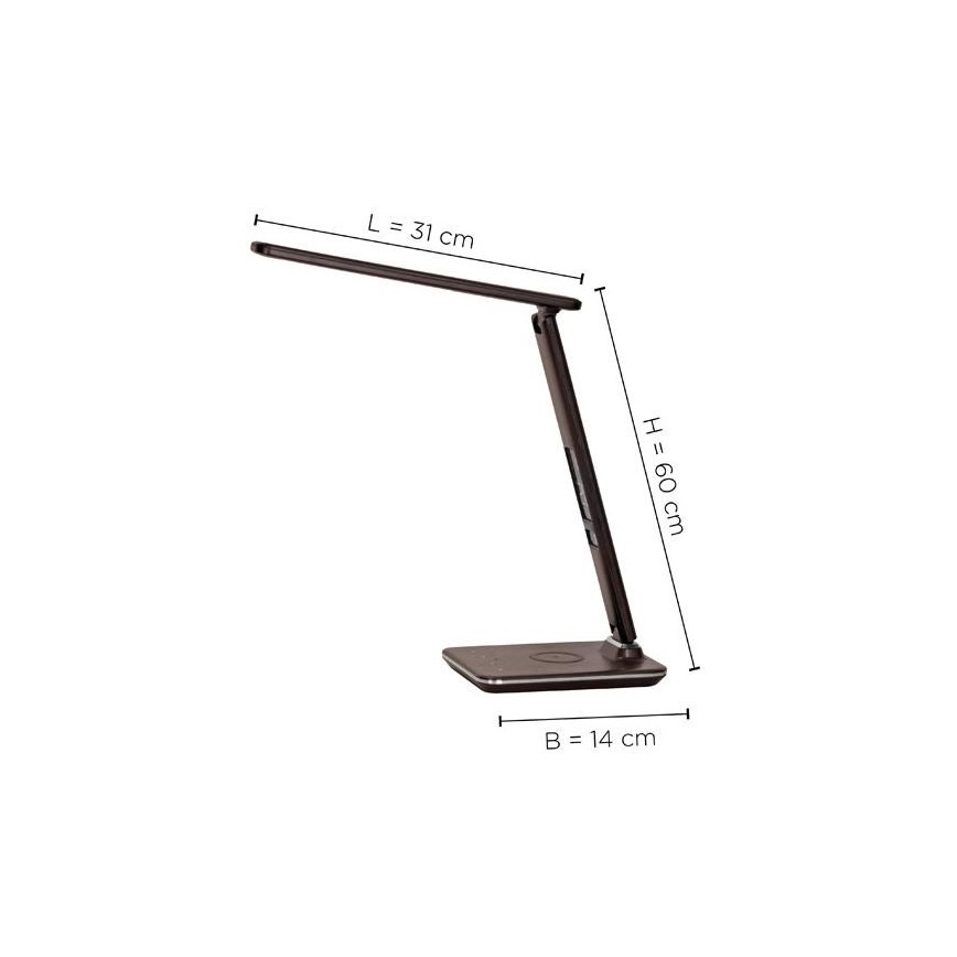 Paul Neuhaus 4595-23 - LED reguliuojama lietimui jautri stalinė lempa su belaidžiu įkrovimu ADRIANO LED/5W/230V ruda
