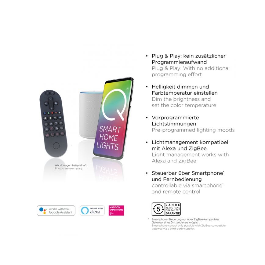 Paul Neuhaus 6071-18 - LED reguliuojamas lubų šviestuvas Q-PIATO LED/35W/230V skersmuo 51 cm 2700-5000K Wi-Fi + nuotolinis valdymas