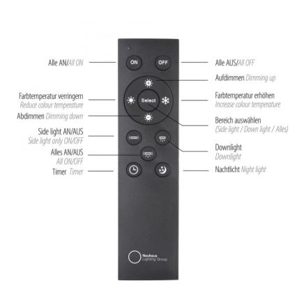 Paul Neuhaus 6121-79 - LED pritemdomas akcentinis apšvietimas PURE 4xLED/4W/230V + LED/9W 2700-5000K + nuotolinio valdymo pultas