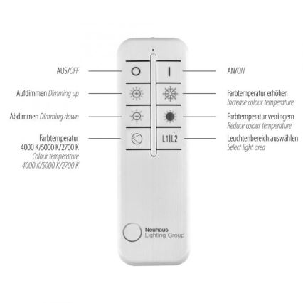 Paul Neuhaus 6233-55 - LED Pritemdomas lubinis šviestuvas PAAN LED/45,5W/230V 2700-5000K + nuotolinio valdymo pultas