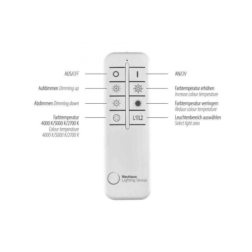 Paul Neuhaus 6233-55 - LED Pritemdomas lubinis šviestuvas PAAN LED/45,5W/230V 2700-5000K + nuotolinio valdymo pultas