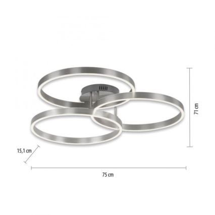 Paul Neuhaus 6233-55 - LED Pritemdomas lubinis šviestuvas PAAN LED/45,5W/230V 2700-5000K + nuotolinio valdymo pultas