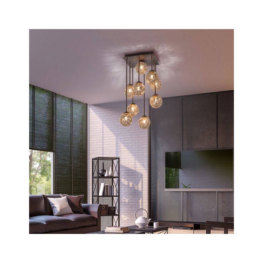 Paul Neuhaus 6238-48 - Sietynas ant stulpo GRETA 9xG9/40W/230V