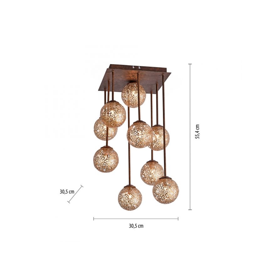 Paul Neuhaus 6238-48 - Sietynas ant stulpo GRETA 9xG9/40W/230V