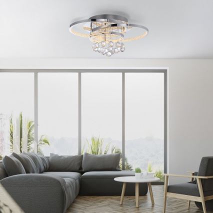Paul Neuhaus 6267-17 - LED Pritemdomas lubinis šviestuvas ROTAZO LED/32W/230V diametras 45 cm blizgus chromas