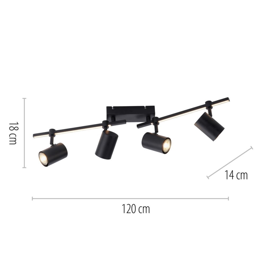 Paul Neuhaus 6525-18 - LED Akcentinis šviestuvas BARIK 4xGU10/4,5W/230V + LED/10W