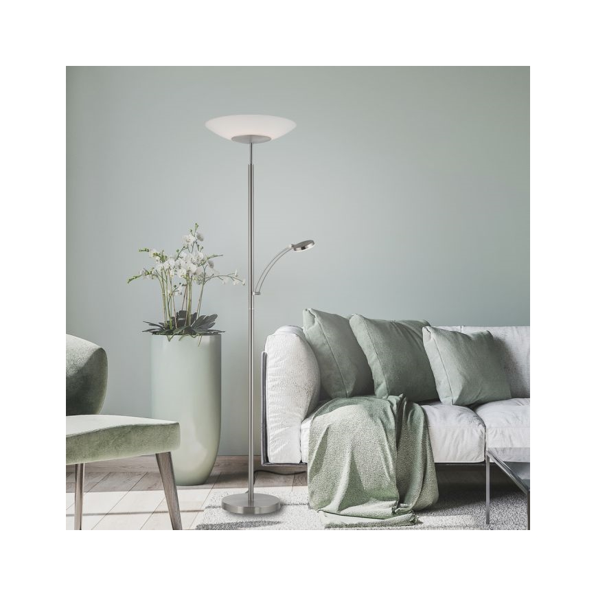 Paul Neuhaus 655-55 - LED pritemdomas toršeras ALFRED 1xLED/28W+1xLED/4W/230V blizgus chromas