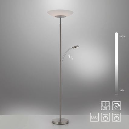 Paul Neuhaus 655-55 - LED pritemdomas toršeras ALFRED 1xLED/28W+1xLED/4W/230V blizgus chromas