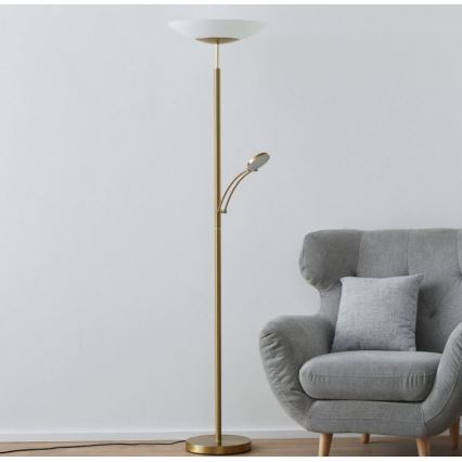 Paul Neuhaus 655-60 - dimeriuojama LED grindinė lempa ALFRED LED/28W/230V+LED/4W/230V žalvaris