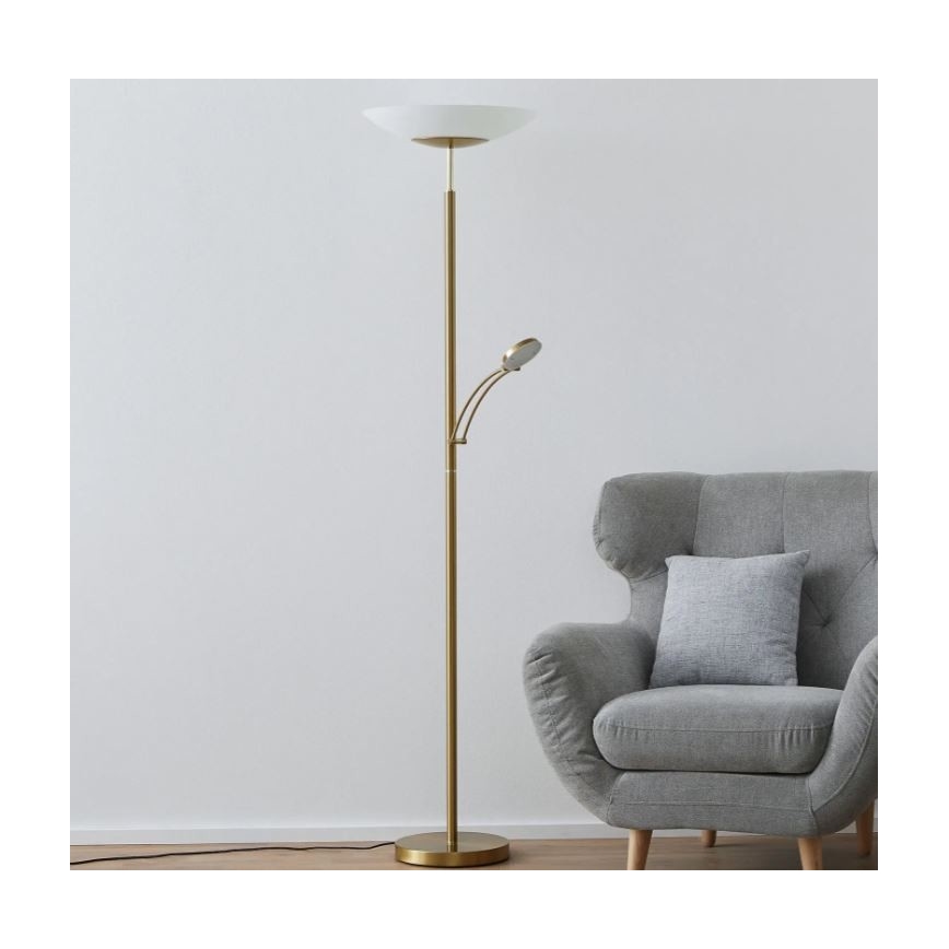 Paul Neuhaus 655-60 - dimeriuojama LED grindinė lempa ALFRED LED/28W/230V+LED/4W/230V žalvaris