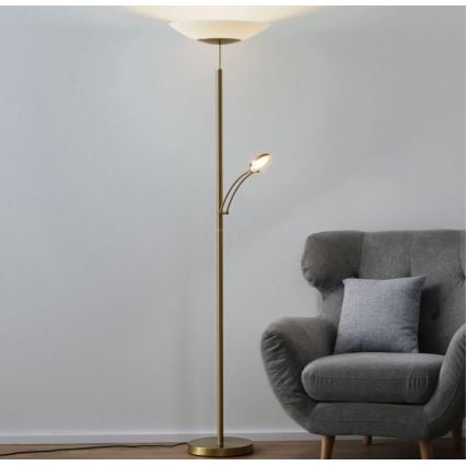 Paul Neuhaus 655-60 - dimeriuojama LED grindinė lempa ALFRED LED/28W/230V+LED/4W/230V žalvaris