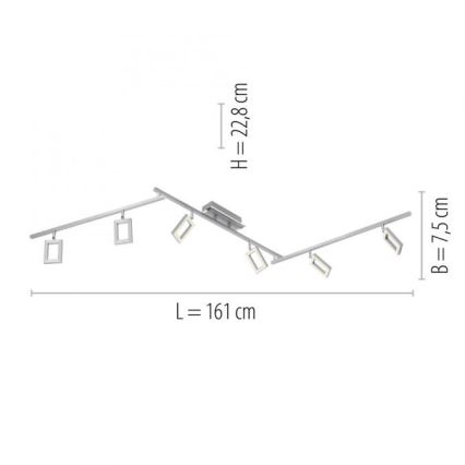 Paul Neuhaus 6965-55 - LED Reguliuojamas akcentinis šviestuvas INIGO 6xLED/4W/230V