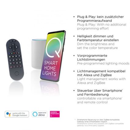 Paul Neuhaus 8007-70 - LED Pritemdomas lubinis šviestuvas Q-PIATO LED/35W/230V 2700-5000K Wi-Fi + nuotolinio valdymo pultas