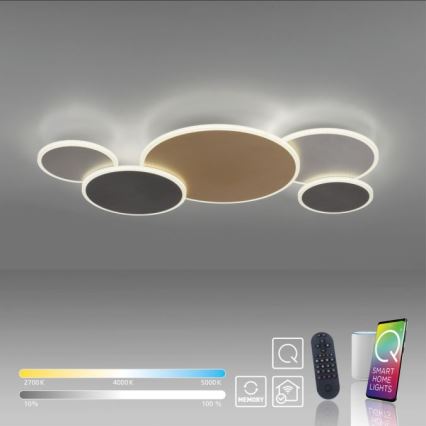 Paul Neuhaus 8008-70 - LED Pritemdomas lubinis šviestuvas Q-PIATO LED/49W/230V 2700-5000K Wi-Fi + nuotolinio valdymo pultas