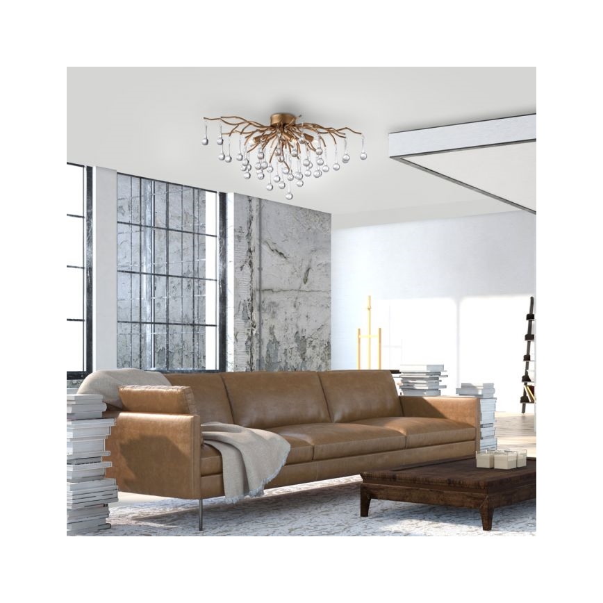 Paul Neuhaus 8090-11 - Tvirtinamas sietynas ICICLE 4xG9/40W/230V 30x60 cm žalvaris