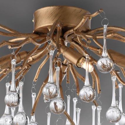 Paul Neuhaus 8090-11 - Tvirtinamas sietynas ICICLE 4xG9/40W/230V 30x60 cm žalvaris