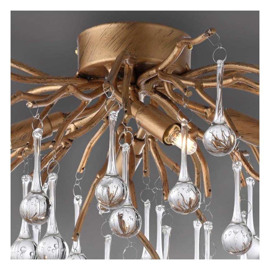 Paul Neuhaus 8090-11 - Tvirtinamas sietynas ICICLE 4xG9/40W/230V 30x60 cm žalvaris