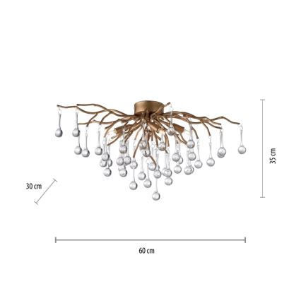 Paul Neuhaus 8090-11 - Tvirtinamas sietynas ICICLE 4xG9/40W/230V 30x60 cm žalvaris