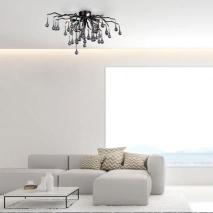 Paul Neuhaus 8090-18 - Paviršinio montavimo lubų šviestuvas ICICLE 4xG9/40W/230V 30x60 cm juodas