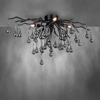 Paul Neuhaus 8090-18 - Paviršinio montavimo lubų šviestuvas ICICLE 4xG9/40W/230V 30x60 cm juodas