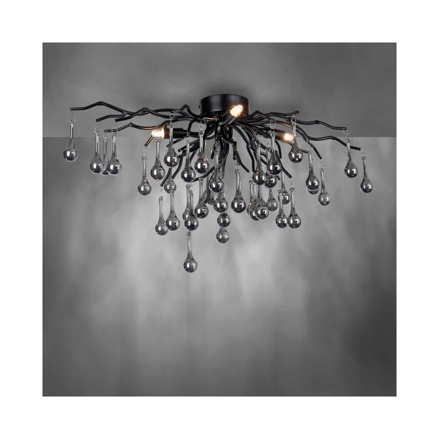Paul Neuhaus 8090-18 - Paviršinio montavimo lubų šviestuvas ICICLE 4xG9/40W/230V 30x60 cm juodas