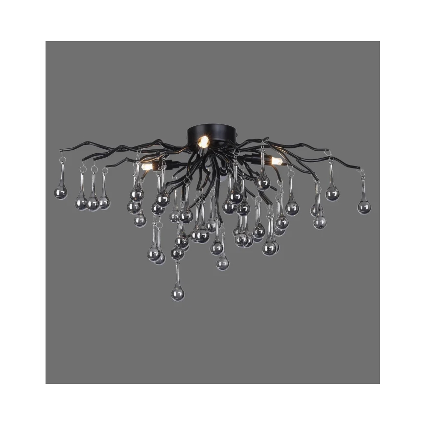 Paul Neuhaus 8090-18 - Paviršinio montavimo lubų šviestuvas ICICLE 4xG9/40W/230V 30x60 cm juodas