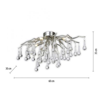 Paul Neuhaus 8090-55 - Tvirtinamas sietynas ICICLE 4xG9/40W/230V 30x60 cm blizgus chromas