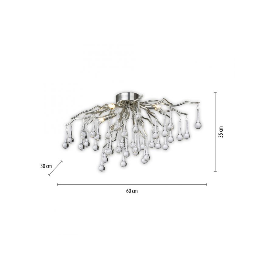 Paul Neuhaus 8090-55 - Tvirtinamas sietynas ICICLE 4xG9/40W/230V 30x60 cm blizgus chromas