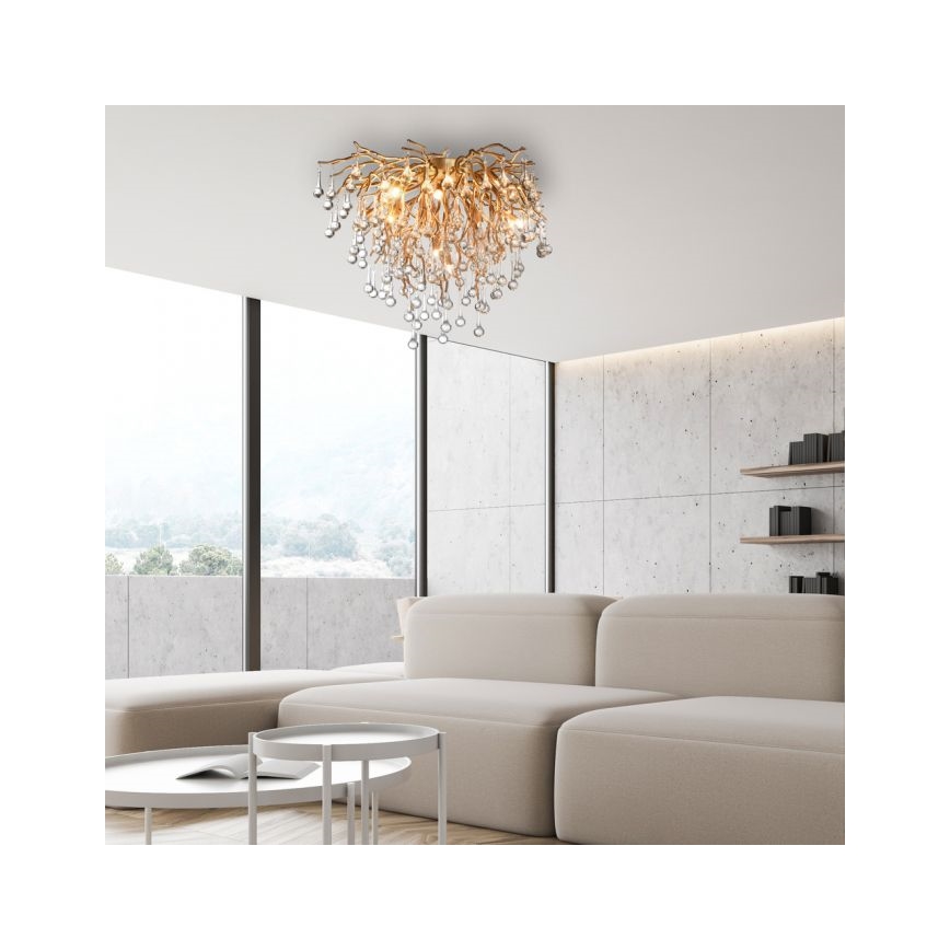 Paul Neuhaus 8091-11 - Tvirtinamas sietynas ICICLE 9xG9/40W/230V diametras 50 cm žalvaris