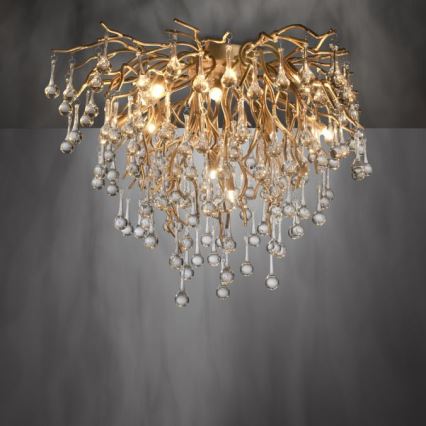Paul Neuhaus 8091-11 - Tvirtinamas sietynas ICICLE 9xG9/40W/230V diametras 50 cm žalvaris