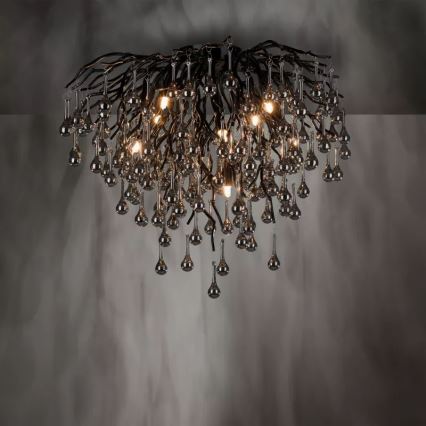 Paul Neuhaus 8091-18 - Prie lubų montuojama liustra ICICLE 9xG9/40W/230V skersmuo 50 cm juoda